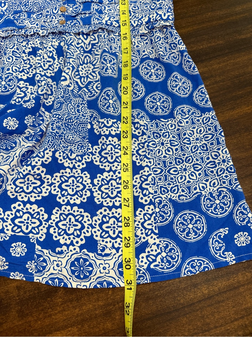 Zara Blue and White Paisley Patchwork Romper - Picture 7 of 7
